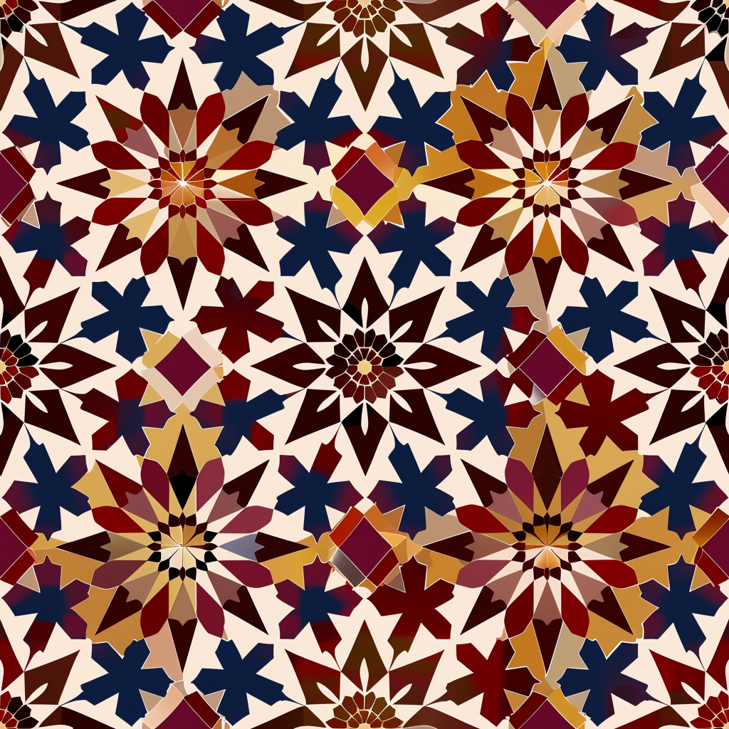 Moroccan Burgundy Tile Print Triangle Bikini