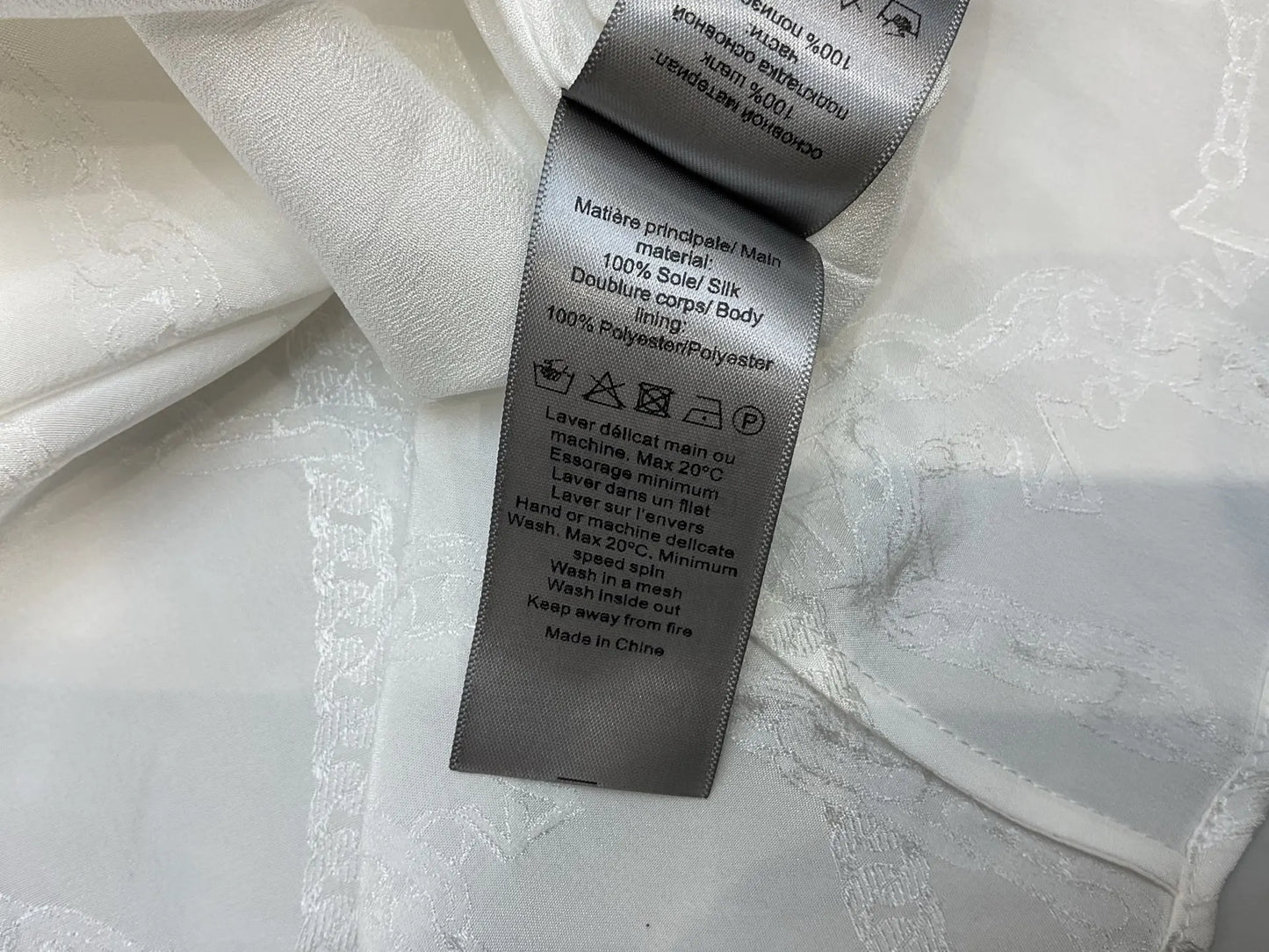 Robe Lucie En Jacquard Blanc 100% Soie De Mûrier