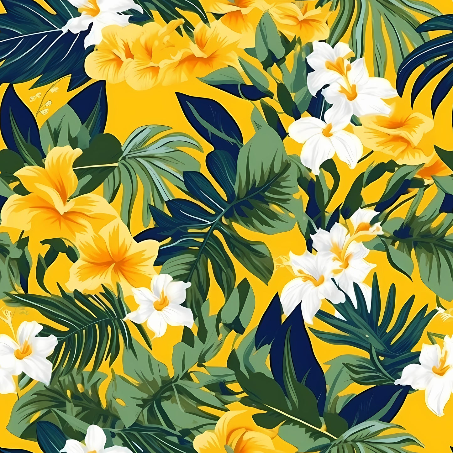 Yellow Flowers Jungle One-Piece Swimsuit