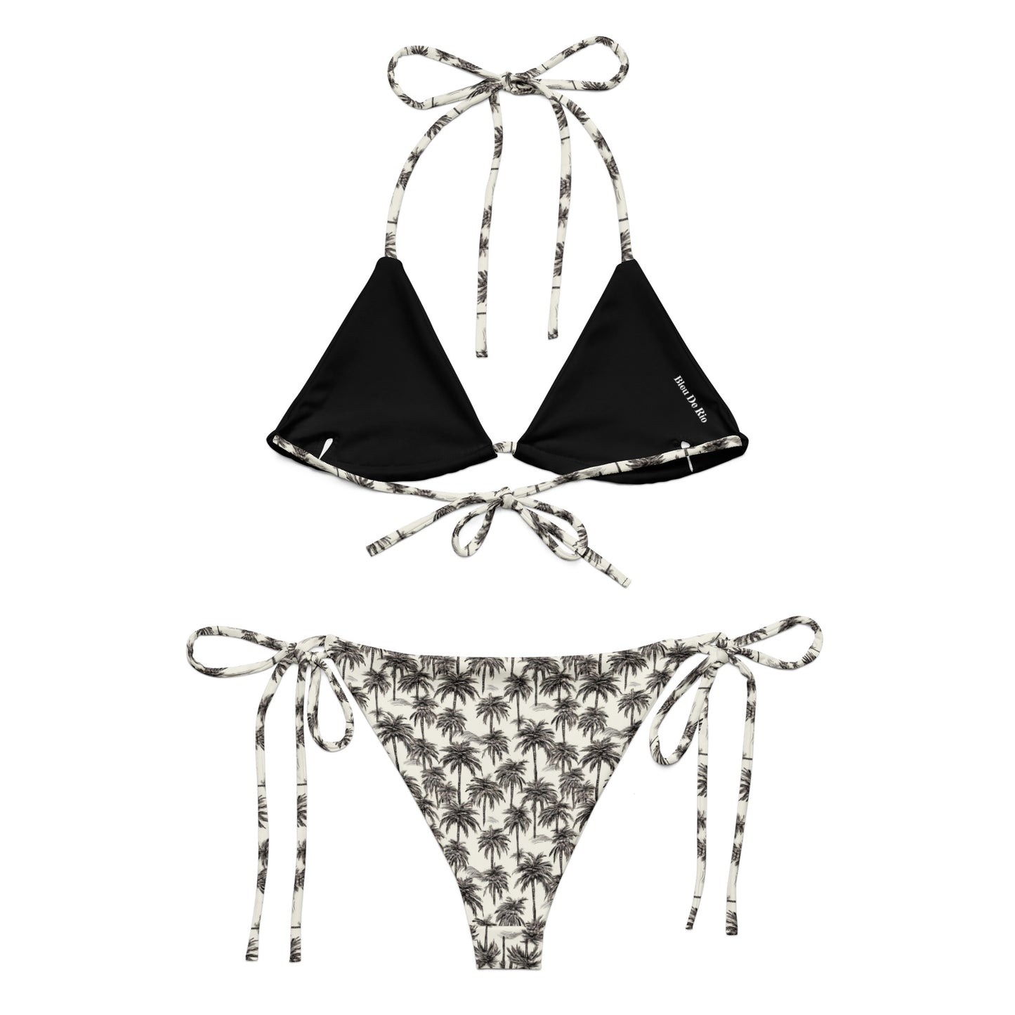 Black And White Palm Tree Brazil Triangle Bikini