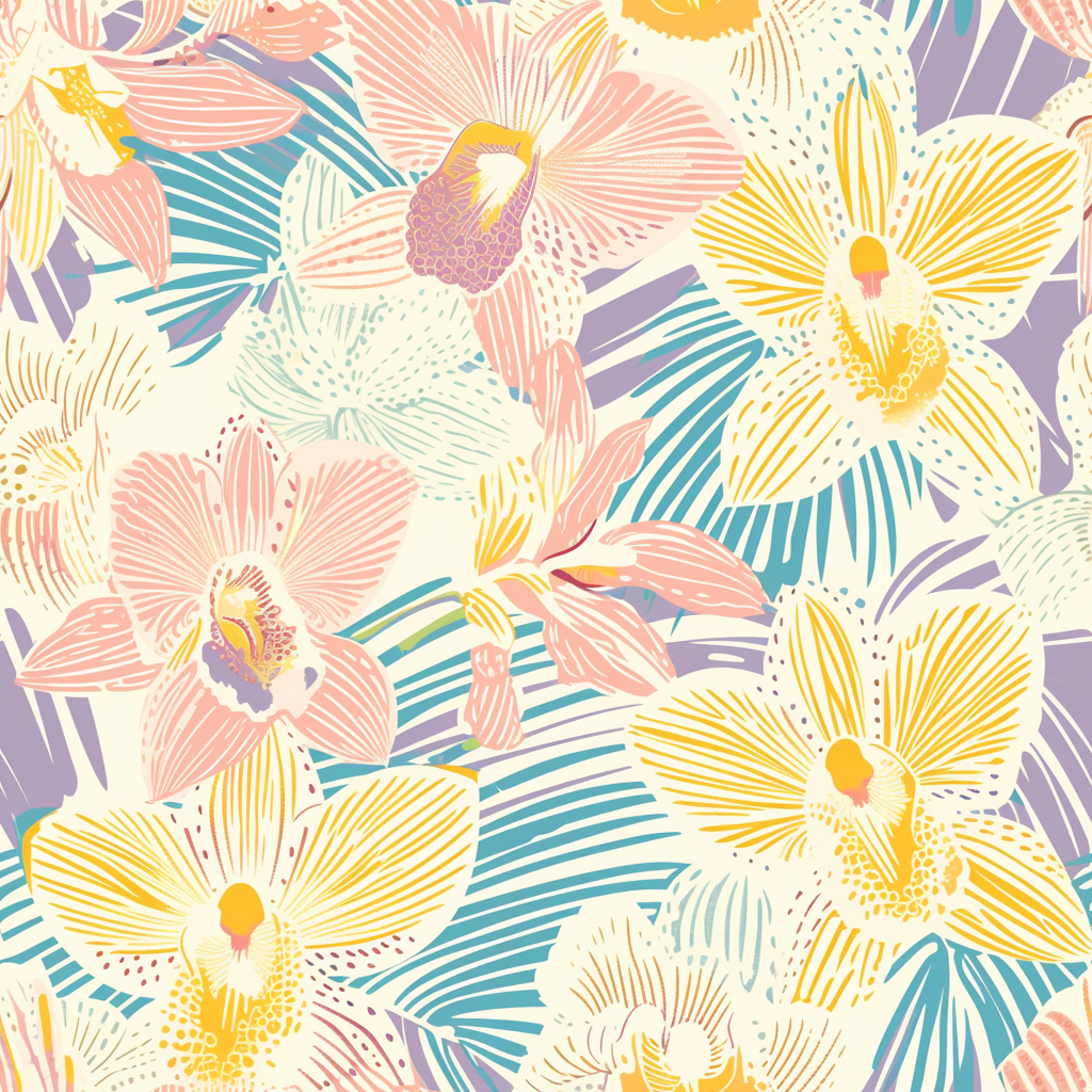 Pastel Orchid Garden One-Piece Swimsuit