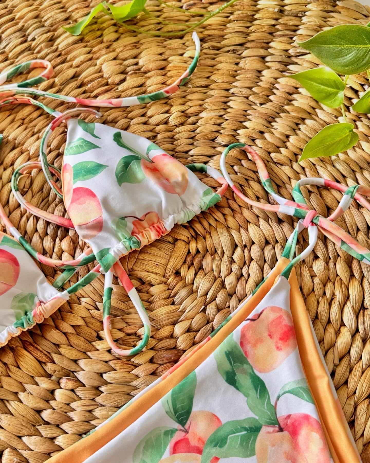 Peachy Peach Fruit Triangle Bikini