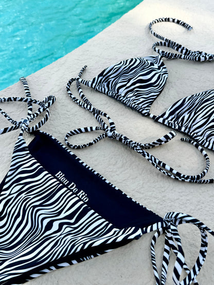 Classic Zebra Animal Print Triangle Bikini