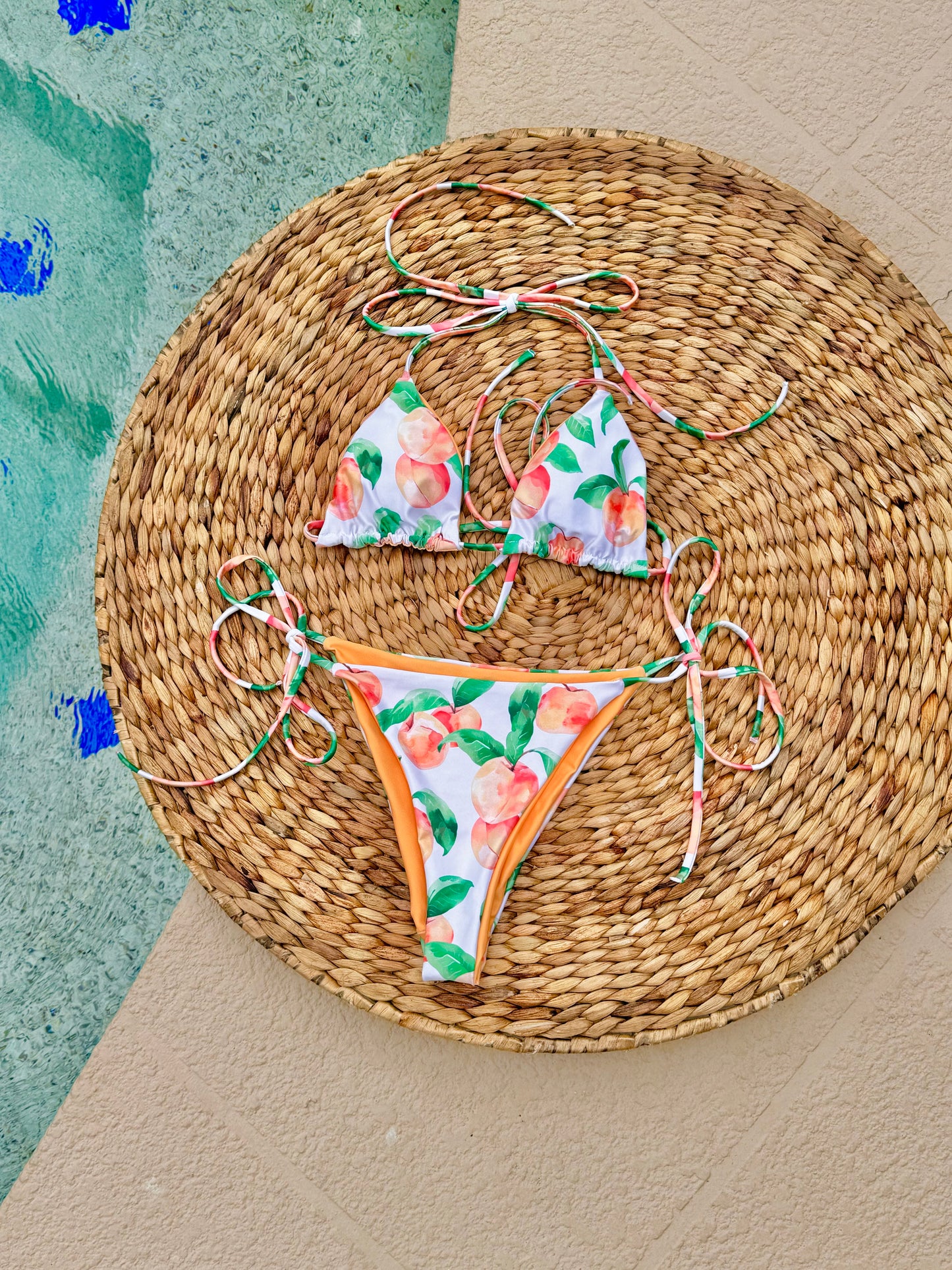 Peachy Peach Fruit Triangle Bikini