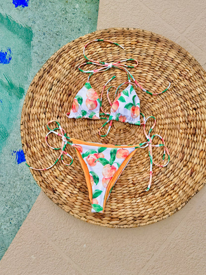 Peachy Peach Fruit Triangle Bikini