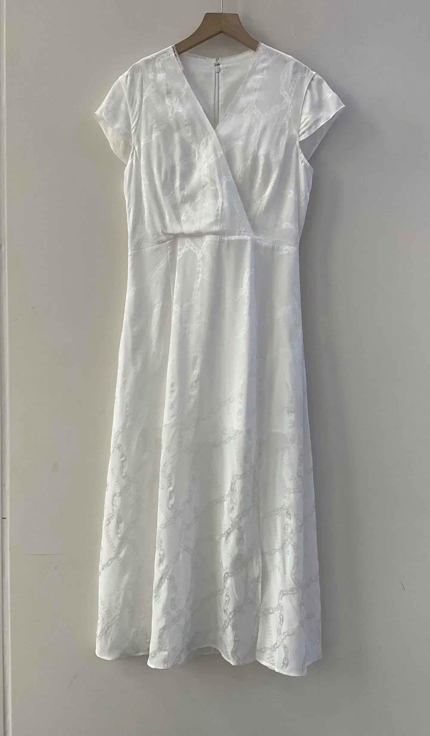 Robe Lucie En Jacquard Blanc 100% Soie De Mûrier