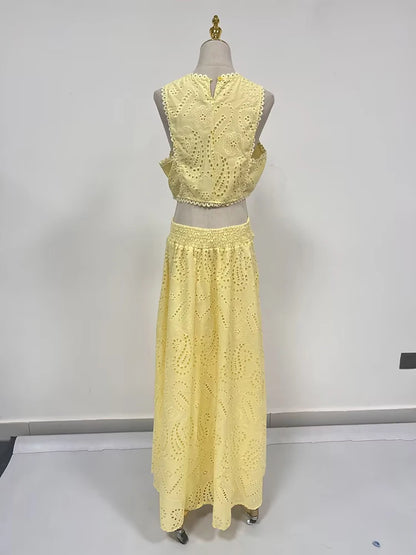 Sandra - Ensemble deux pièces Crop-Top et Jupe longue