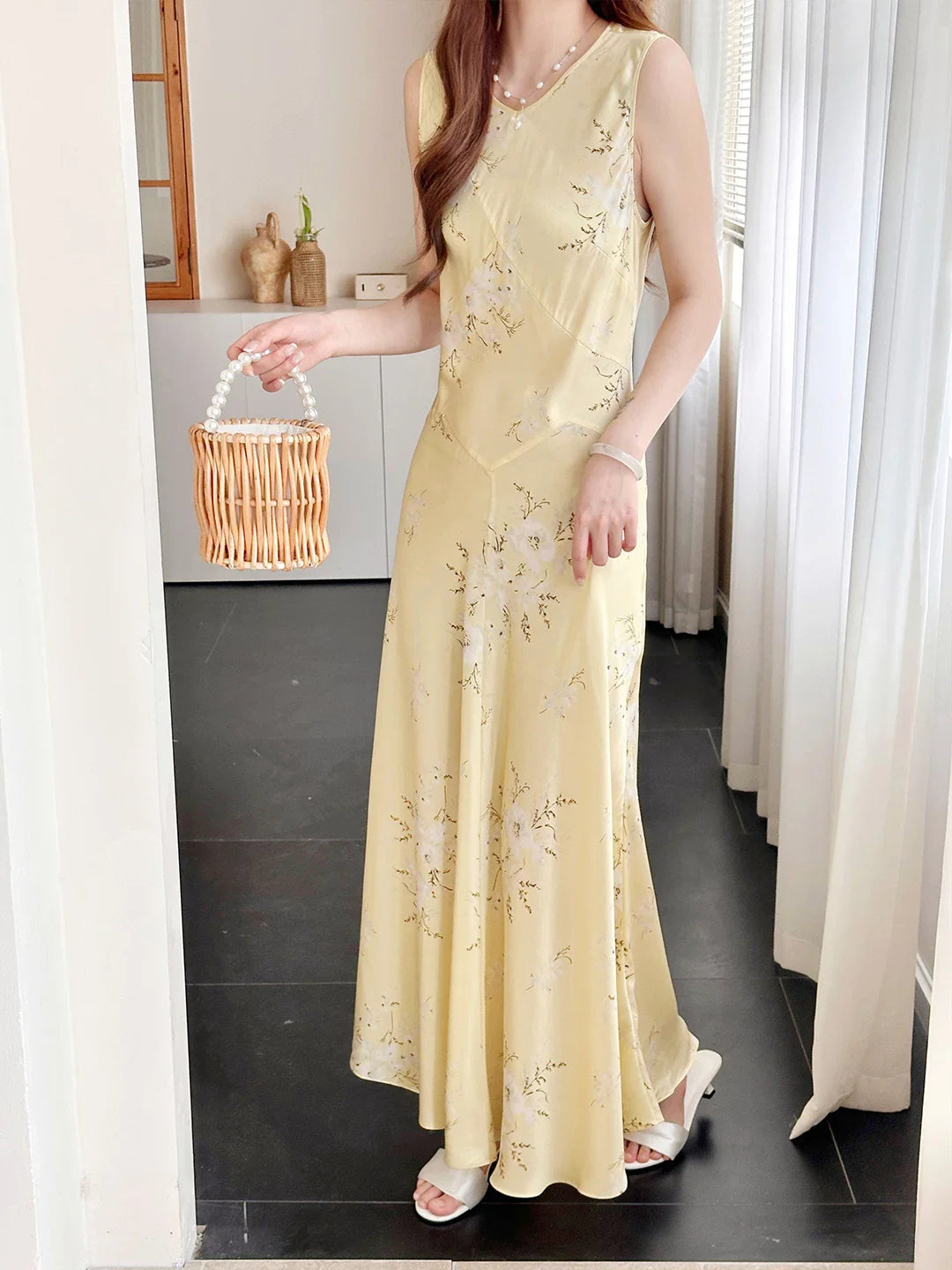 Robe Claire Sans Manches 100% Soie de Mûrier