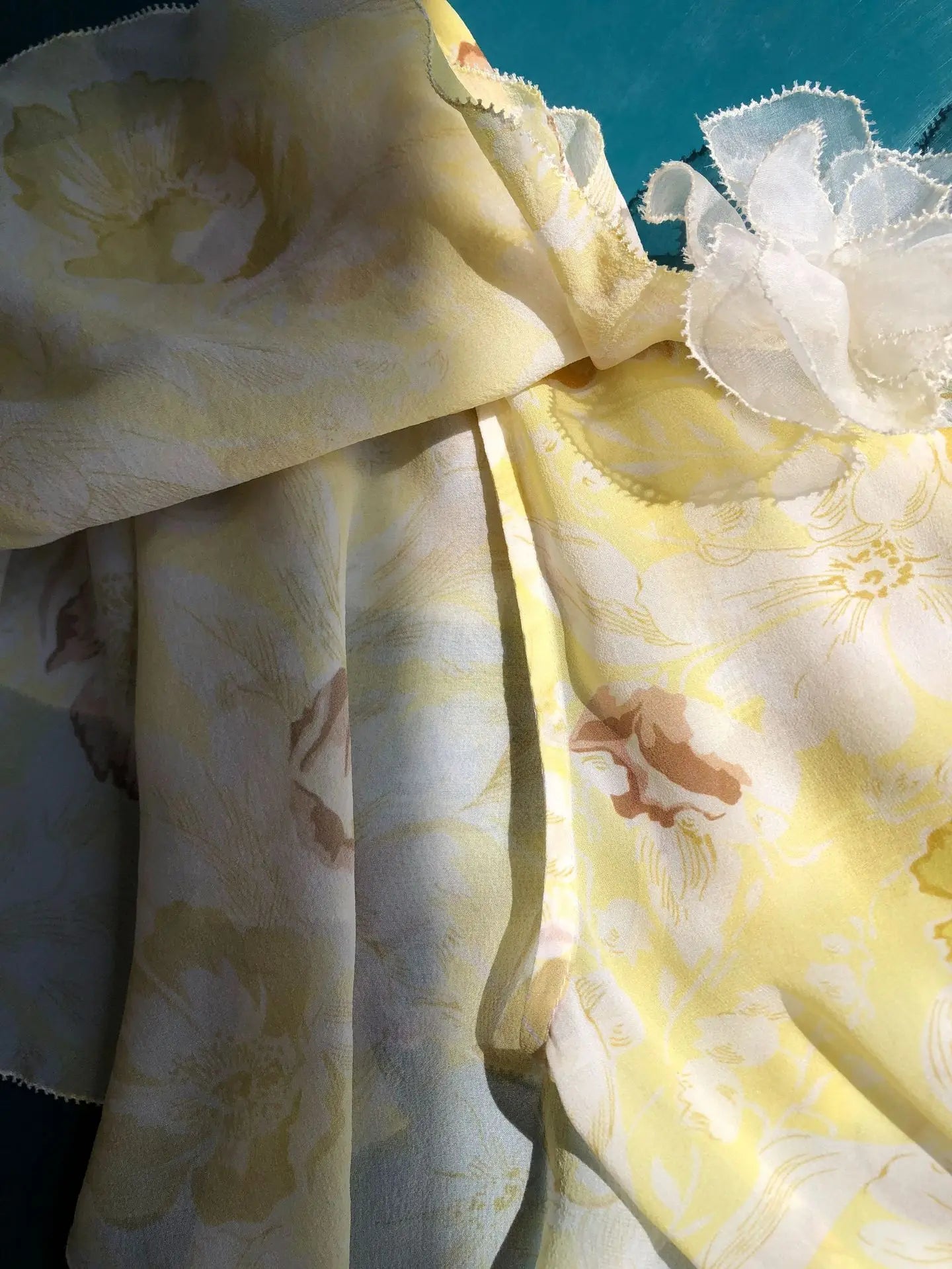 Robe Charlotte Manches À Volant 100% Soie De Mûrier