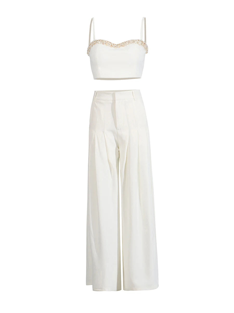 Camélia - Ensemble Deux Pièces Blanc