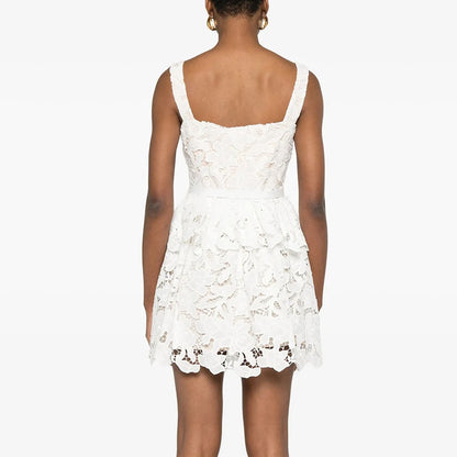 Magalie - Robe Courte à Volant En Dentelle Richelieu