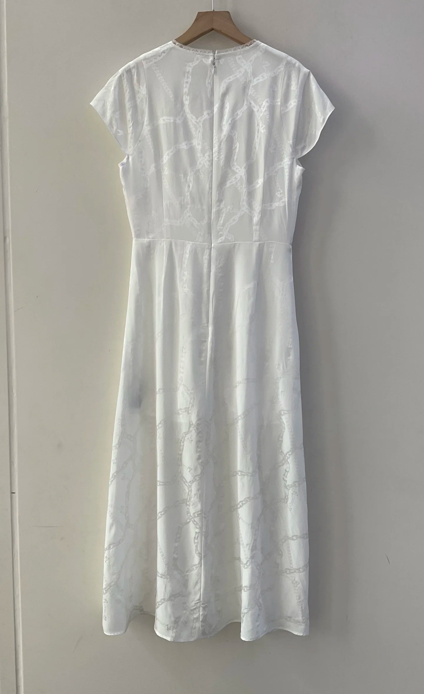 Robe Lucie En Jacquard Blanc 100% Soie De Mûrier