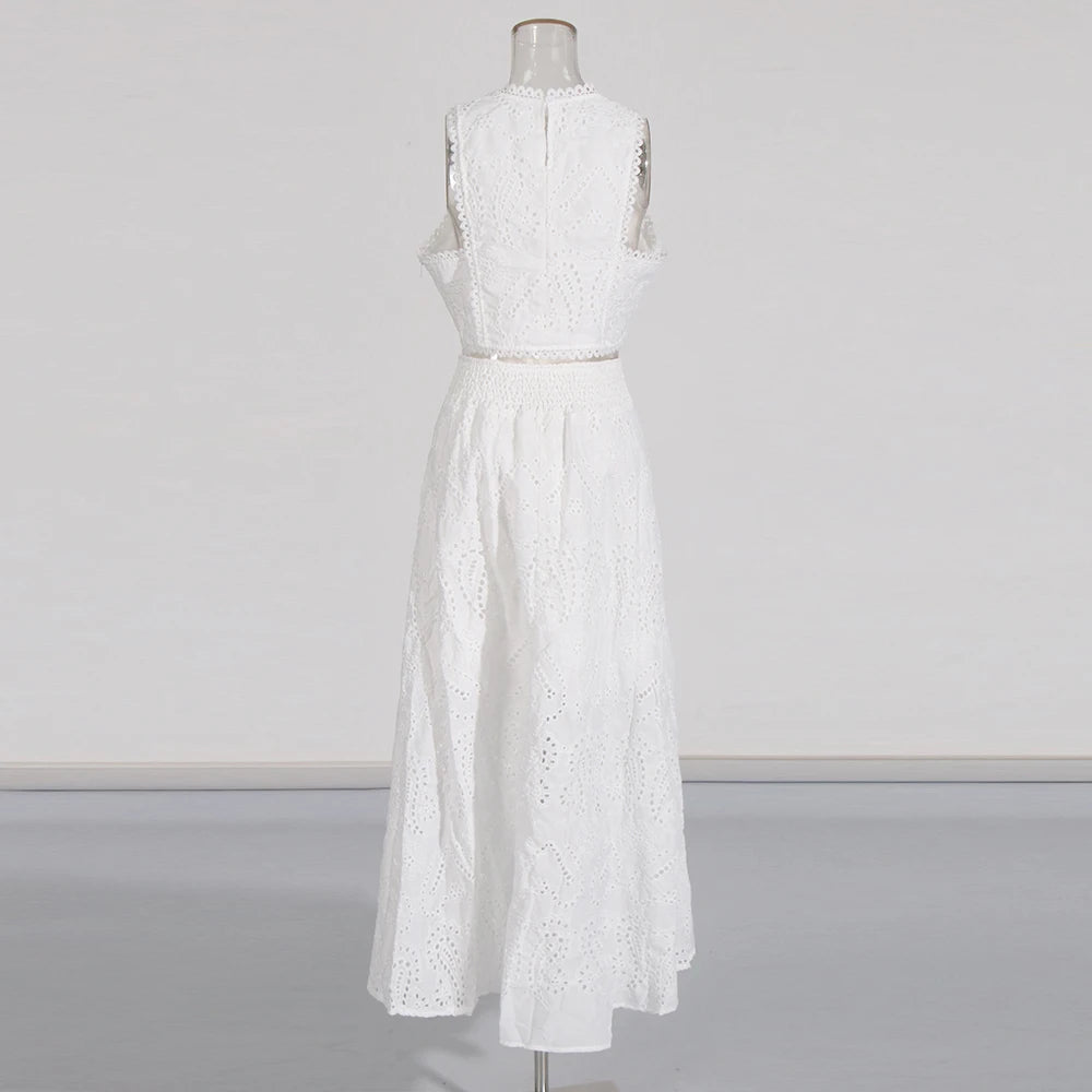 Sandra - Ensemble deux pièces Crop-Top et Jupe longue