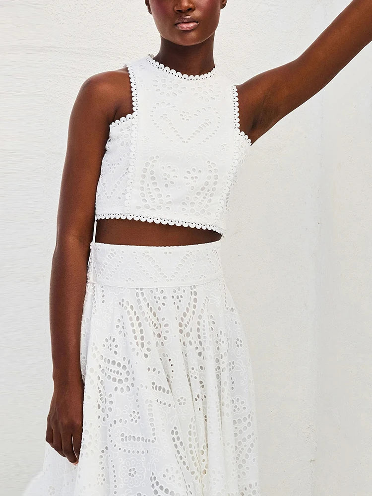 Sandra - Ensemble deux pièces Crop-Top et Jupe longue