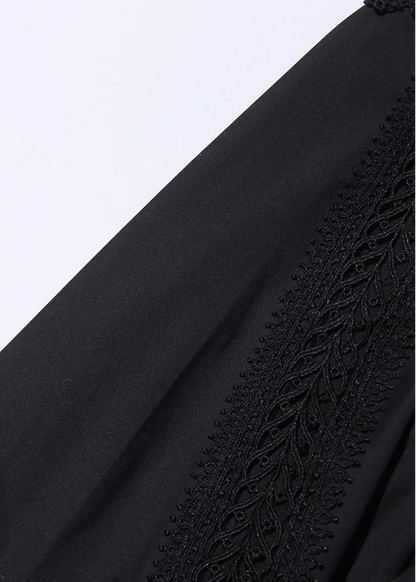 Robe longue sans manches en dentelle ajourée