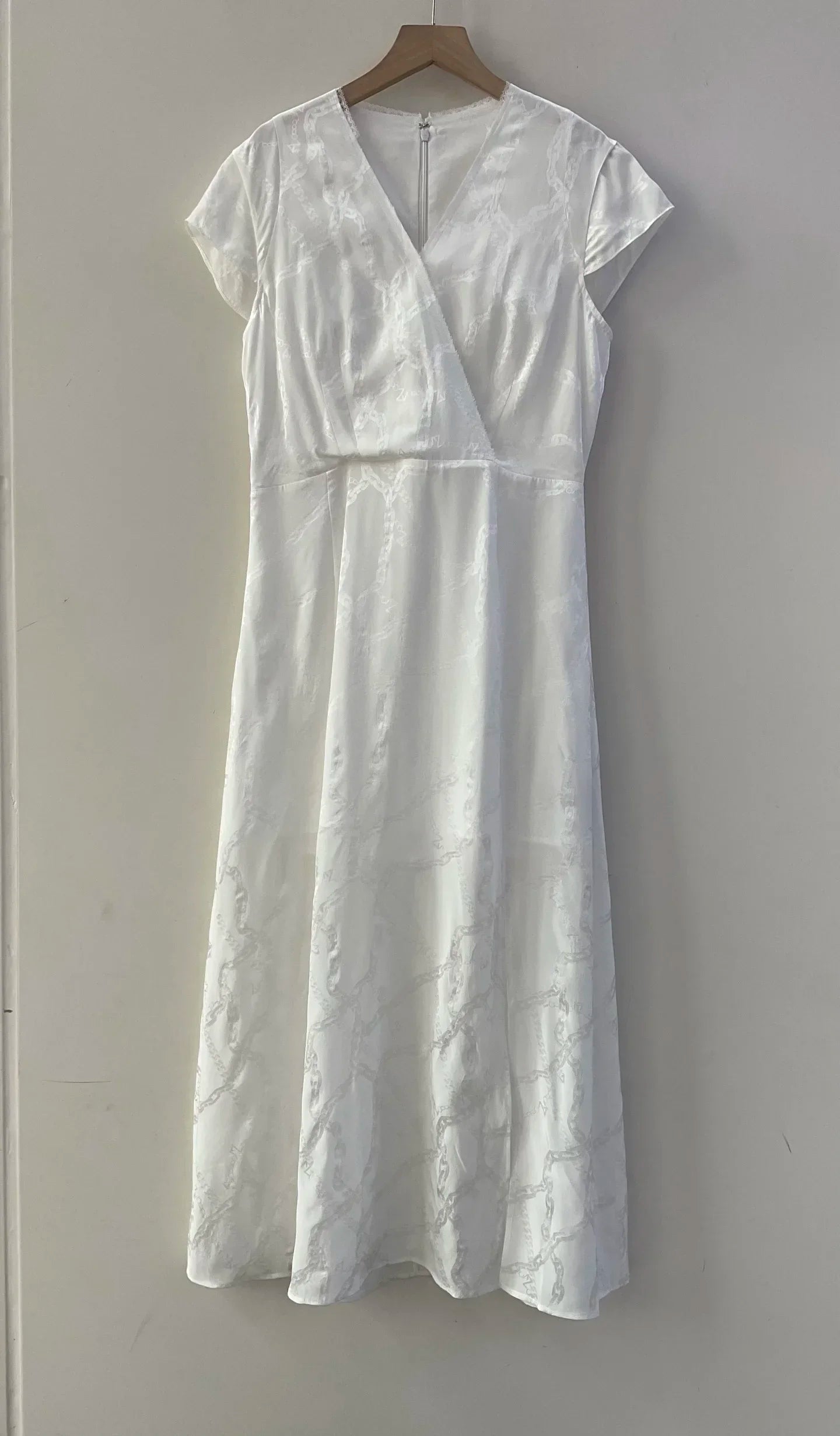Robe Lucie En Jacquard Blanc 100% Soie De Mûrier