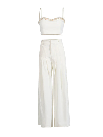 Camélia - Ensemble Deux Pièces Blanc