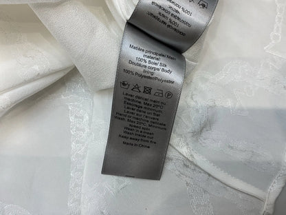 Robe Lucie En Jacquard Blanc 100% Soie De Mûrier