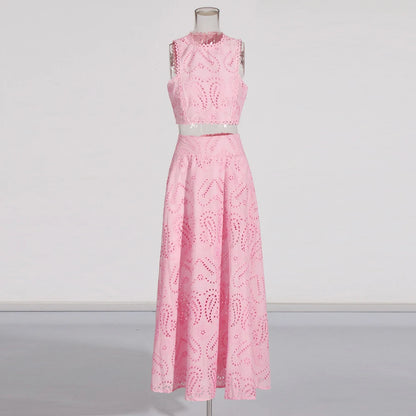 Sandra - Ensemble deux pièces Crop-Top et Jupe longue