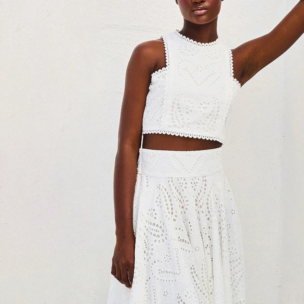 Sandra - Ensemble deux pièces Crop-Top et Jupe longue