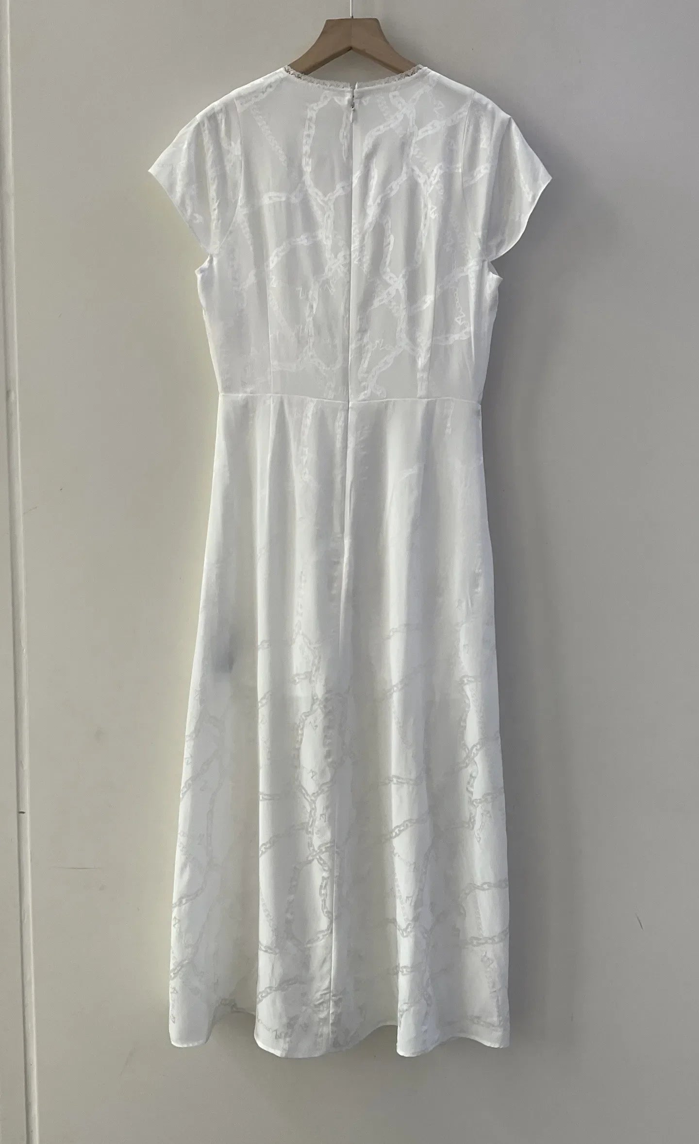 Robe Lucie En Jacquard Blanc 100% Soie De Mûrier