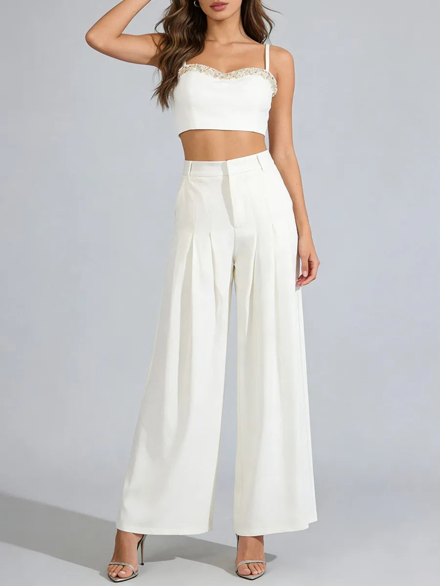 Camélia - Ensemble Deux Pièces Blanc