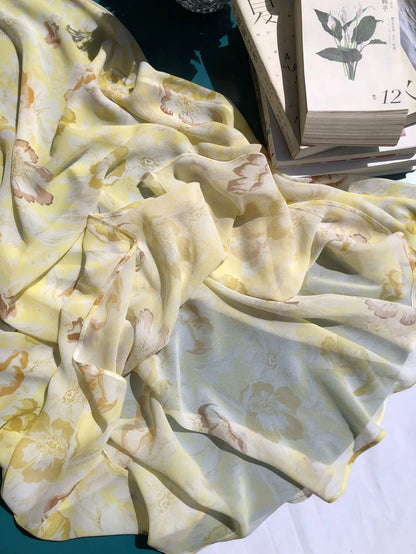 Robe Charlotte Manches À Volant 100% Soie De Mûrier