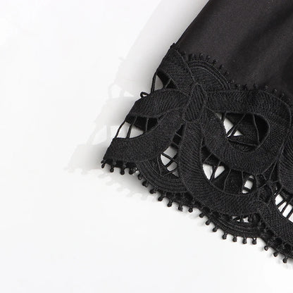 Square Neck Sleeveless Patchwork Lace Dress