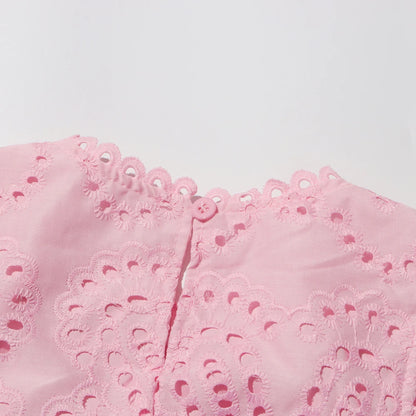 Hollow-Out Two-Piece Set Sleeveless Top & High-Waist Skirt
