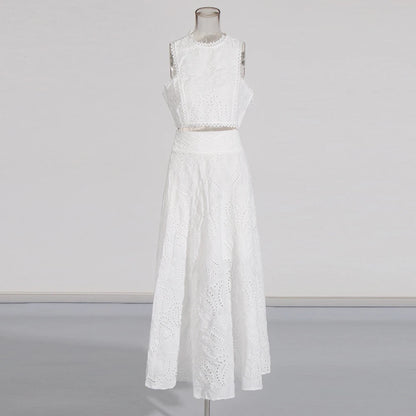 Sandra - Ensemble deux pièces Crop-Top et Jupe longue