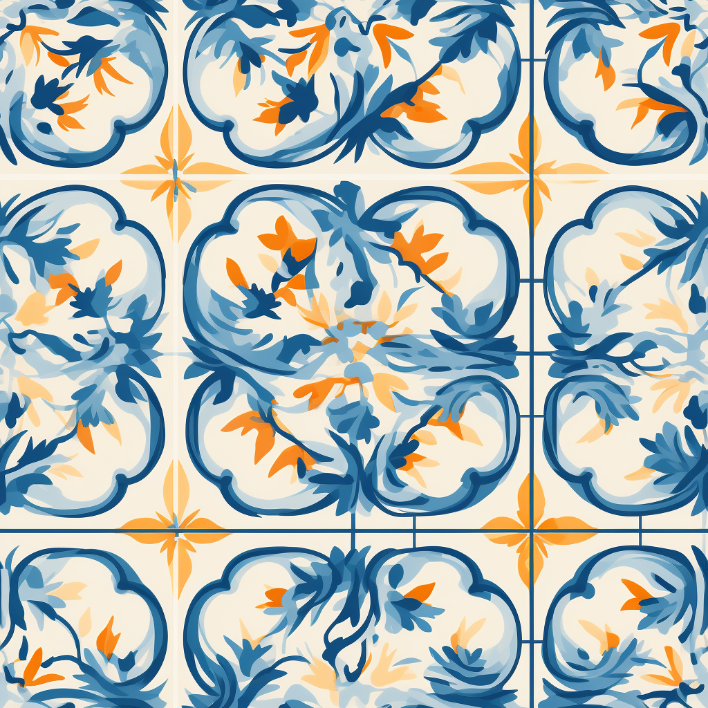 Vintage Portugal Blue and Yellow Mosaic Tile Triangle Bikini