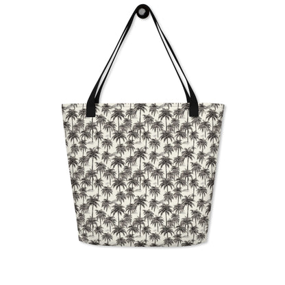 Black And White Palm Tree Brazil Large Tote Bag