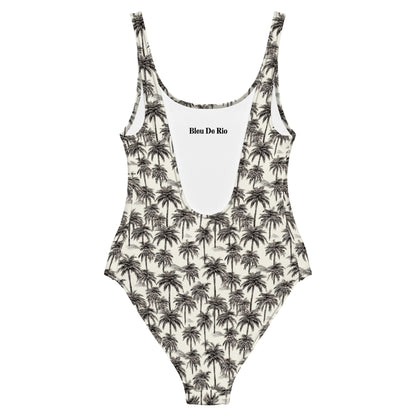 Black And White Palm Tree Brazil One-Piece Swimsuit