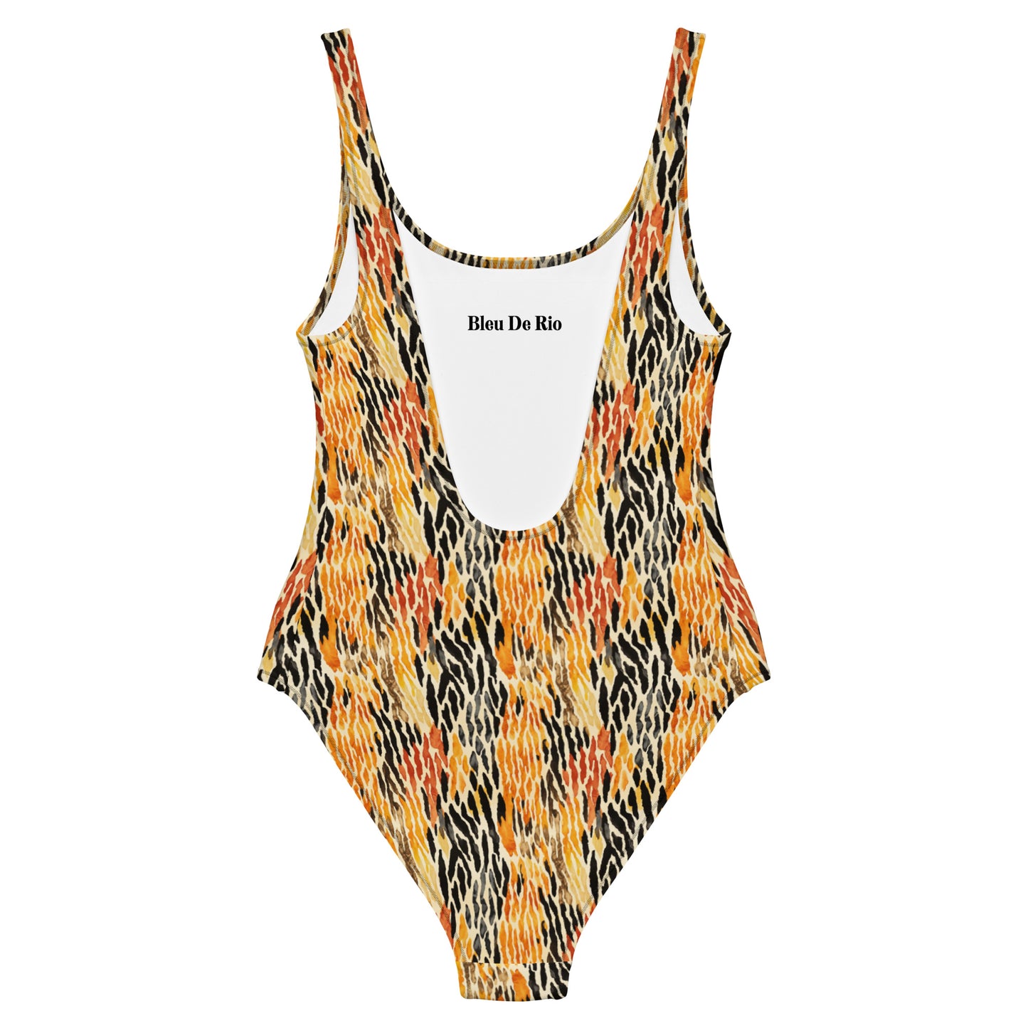 Orange Feline Animal Print One-Piece Swimsuit