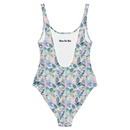 Holographic Green Plants One-Piece Swimsuit