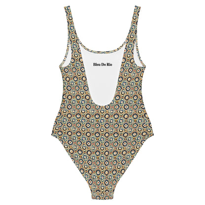 Morocco Miulticolors Mosaic Tile Print One-Piece Swimsuit