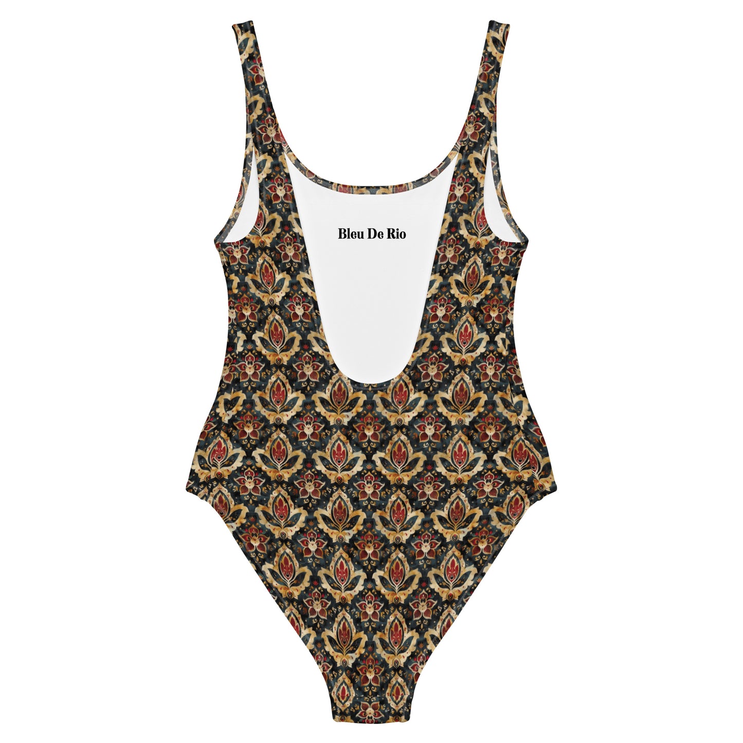 Jainism Red and Yellow Print One-Piece Swimsuit