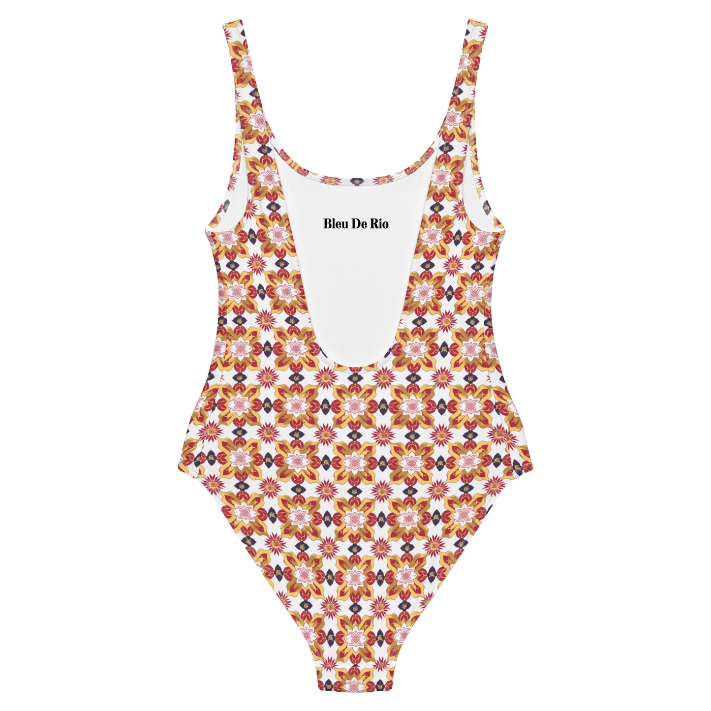 Jainism White and Red Print One-Piece Swimsuit