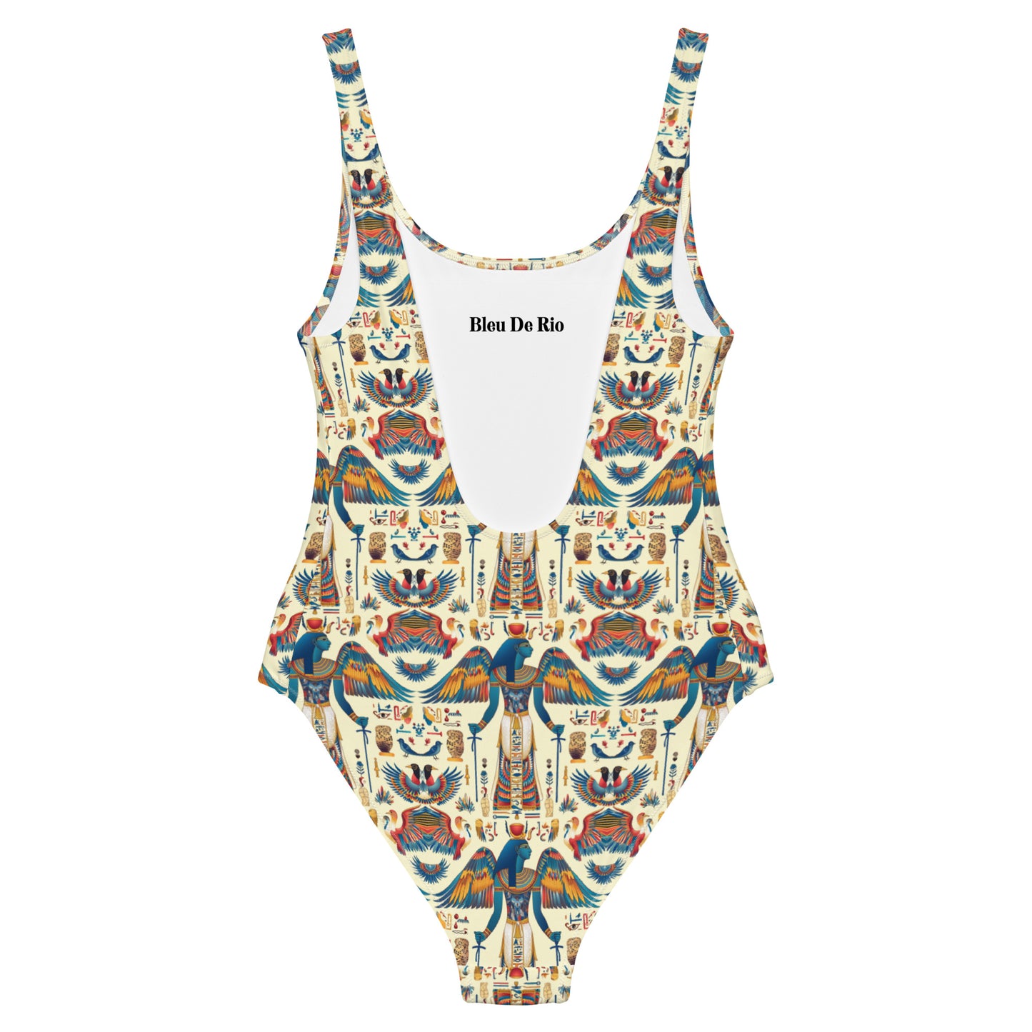 Egyptian Blue God Print One-Piece Swimsuit