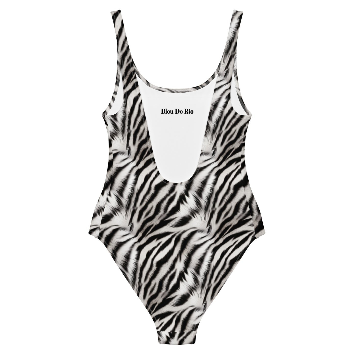 Zebra Black And White Fur Animal Print One-Piece Swimsuit