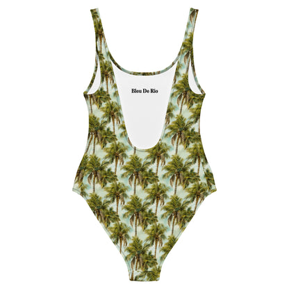 Brazil Spring Coconut Tree Print One-Piece Swimsuit