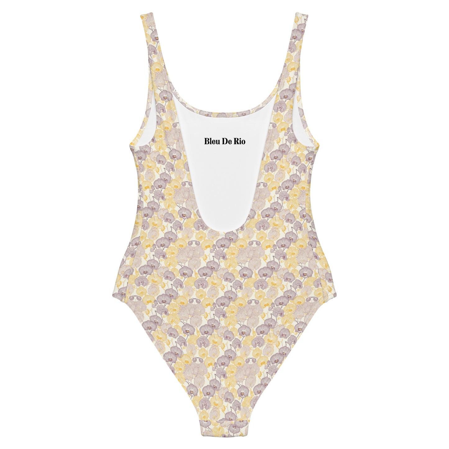 Japanese Delicate Purple Pastel Orchid Spring One-Piece Swimsuit