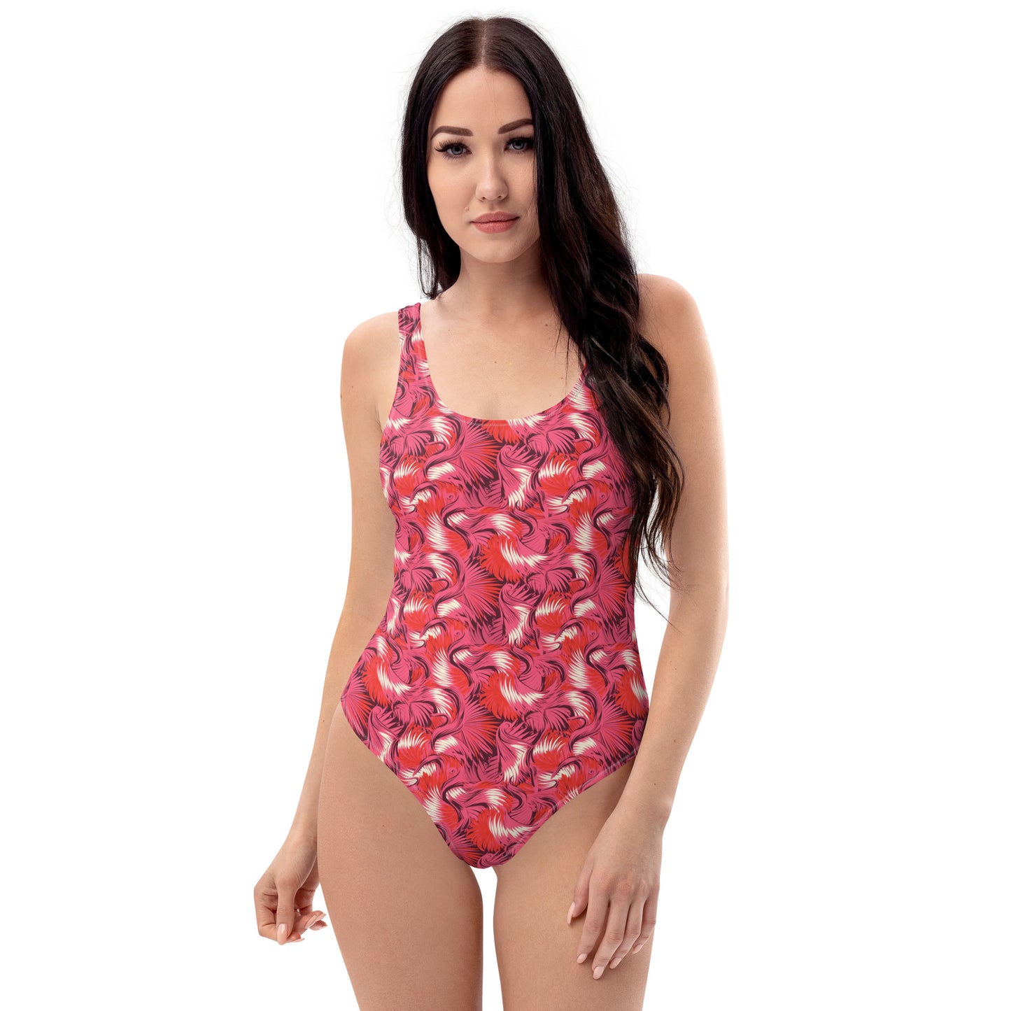 Pink And Red Flamingo Animal Print One-Piece Swimsuit