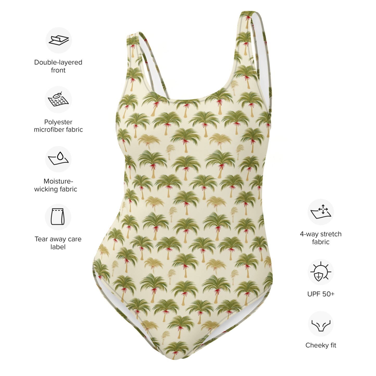 Vintage Palm Tree Brazil One-Piece Swimsuit