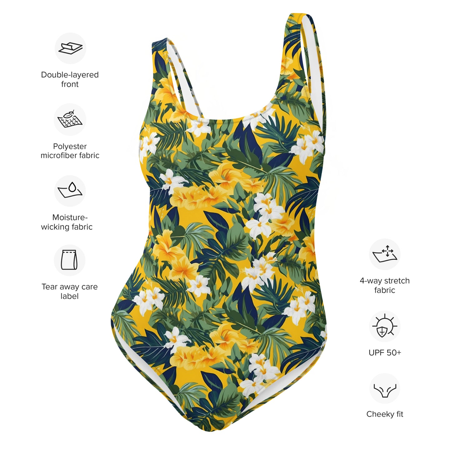 Yellow Flowers Jungle One-Piece Swimsuit