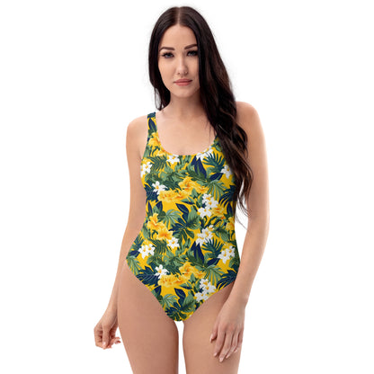 Yellow Flowers Jungle One-Piece Swimsuit