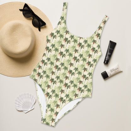 Island Brazil Palm Tree One-Piece Swimsuit