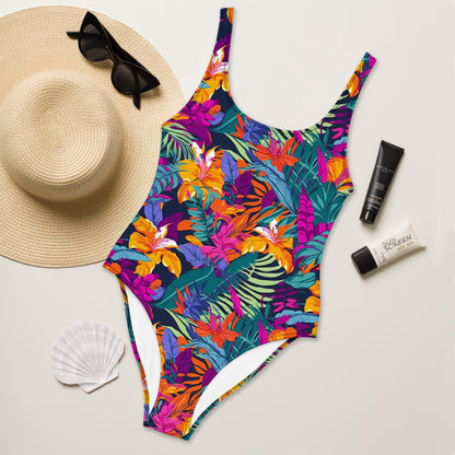 Tropical Jungle Garden One-Piece Swimsuit