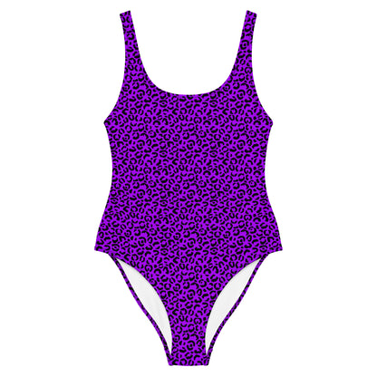 Purple Leopard Animal Print One-Piece Swimsuit