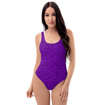 Purple Leopard Animal Print One-Piece Swimsuit